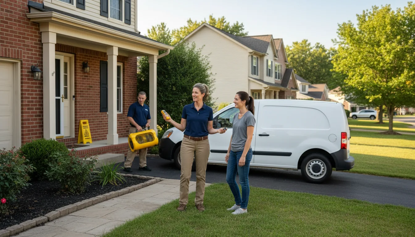 Residential water damage restoration in Niantic, IL